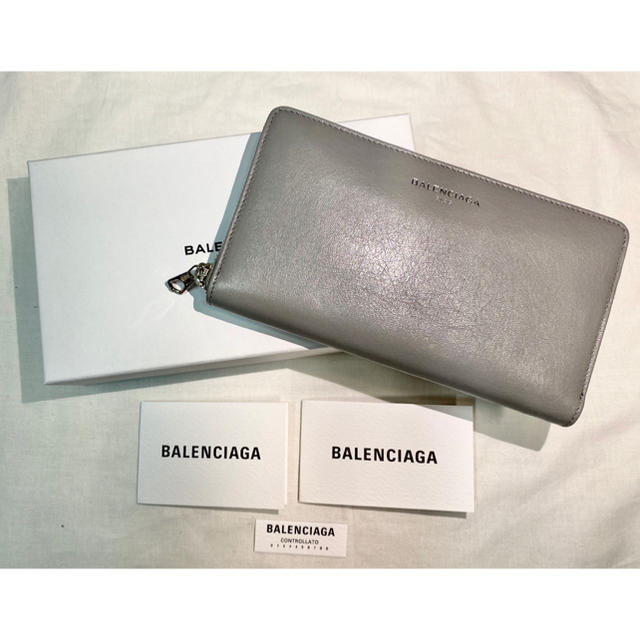 大特価 Balenciaga(バレンシアガ) 長財布 ラウンドファスナー グレー