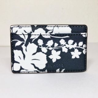 マイケルコース(Michael Kors)の超美品【マイケルコース 】レザー☆フラワー柄カードケース(名刺入れ/定期入れ)