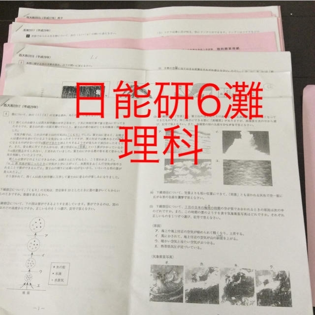 灘 甲陽特訓  理科  前期 確認小テスト  日能研 6年