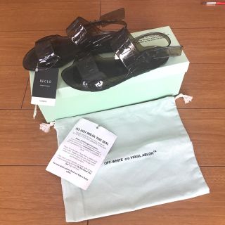 オフホワイト(OFF-WHITE)のOFF-WHITE ZIP TIE サンダル ブラック 35 JP:22.5cm(サンダル)