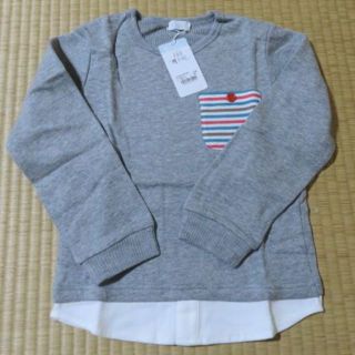 コンビミニ(Combi mini)の新品☆重ね着風　グレーのカットソー　120cm(Tシャツ/カットソー)