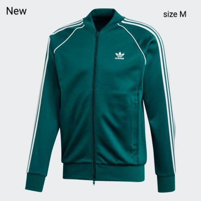 新品 M adidas originals トラックトップ ジャージ 青緑