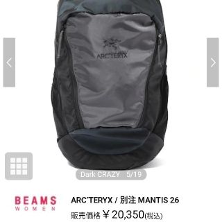 アークテリクス(ARC'TERYX)の【激レア完売品】BEAMSボーイ別注　アークテリクス　マンティス26(リュック/バックパック)