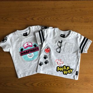 アナップキッズ(ANAP Kids)のANAPWAY⭐︎アナップウェイ⭐︎Tシャツ2枚セット⭐︎80⭐︎グレー(Ｔシャツ)