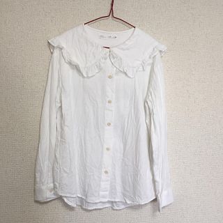 ザラ(ZARA)のZARAザラキッズガールズセーラー襟ブラウス白140cm(ブラウス)