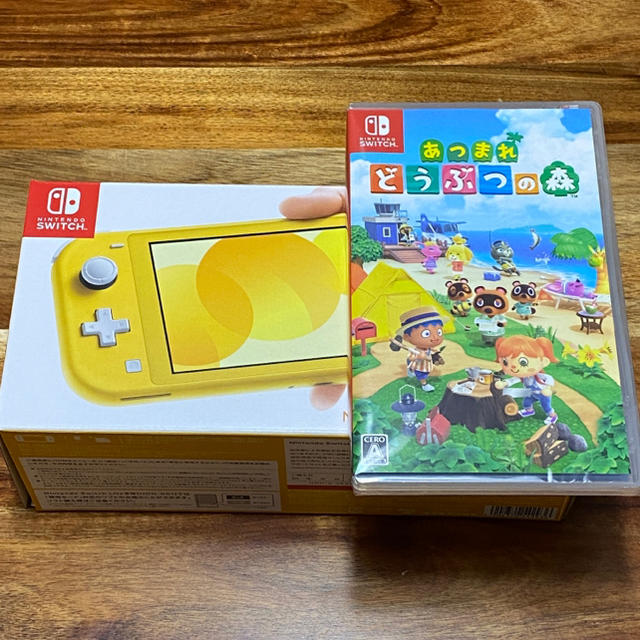 Nintendo Switch(ニンテンドースイッチ)の未開封　Switch lite イエロー　あつまれどうぶつの森 セット エンタメ/ホビーのゲームソフト/ゲーム機本体(家庭用ゲーム機本体)の商品写真