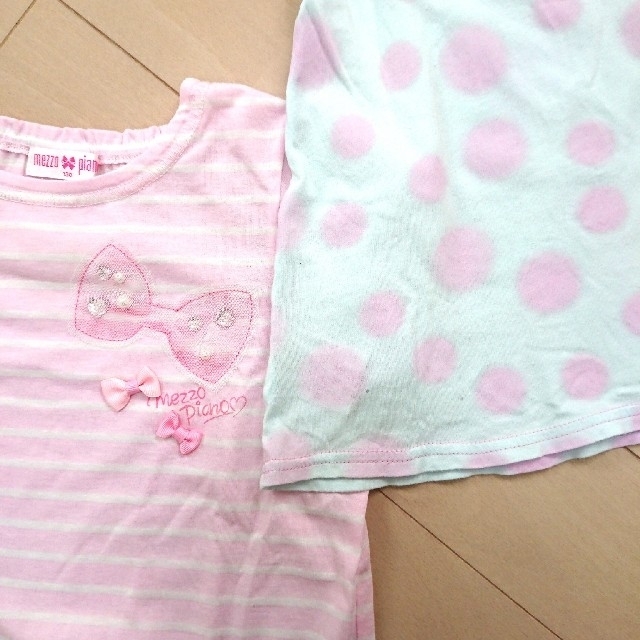 mezzo piano(メゾピアノ)のメゾピアノ Tシャツ 3枚セット 130 キッズ/ベビー/マタニティのキッズ服女の子用(90cm~)(Tシャツ/カットソー)の商品写真