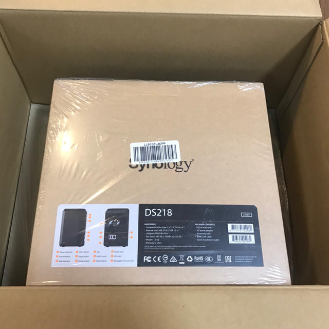 Synology DS218 2ベイ NAS (新品・未開封) スマホ/家電/カメラのPC/タブレット(PC周辺機器)の商品写真