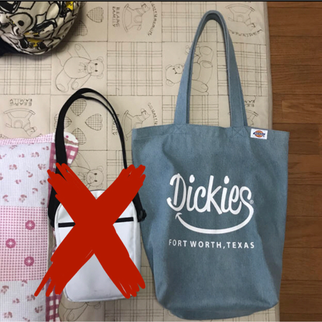 Dickies(ディッキーズ)の値下げ　Dickies ディッキーズ　トートバック　メナード  アイシャドウ レディースのバッグ(トートバッグ)の商品写真