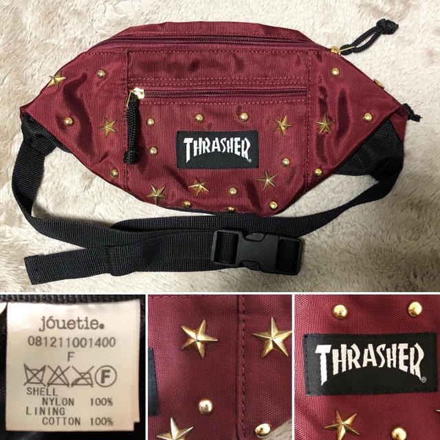 jouetie(ジュエティ)のTHRASHER スラッシャー jouetie別注 スタッズ ウエストバッグ レディースのバッグ(ボディバッグ/ウエストポーチ)の商品写真