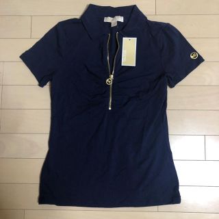 マイケルコース(Michael Kors)の新品タグつき　マイケルコース　ジッパーロゴシャーリングトップス(シャツ/ブラウス(半袖/袖なし))