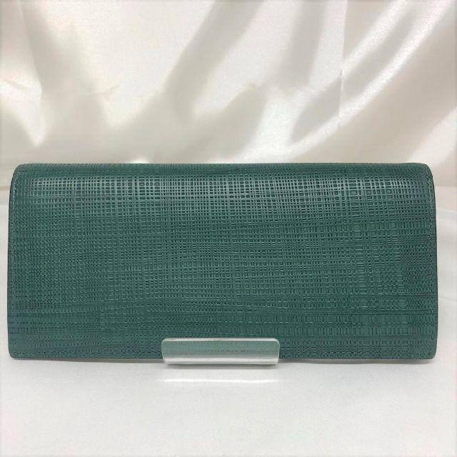 LOEWE(ロエベ)の美品☆　ロエベ　二つ折り　長財布　リネン　緑 レディースのファッション小物(財布)の商品写真