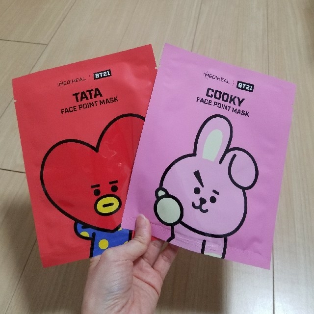 防弾少年団(BTS)(ボウダンショウネンダン)のBT21 MEDIHEAL FACE POINT MASK☆TATA☆COOKY コスメ/美容のスキンケア/基礎化粧品(パック/フェイスマスク)の商品写真