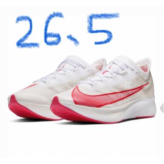 ナイキ(NIKE)の新品 ナイキ ズーム フライ 3 PRM ZOOM FLY スカーレット26.5(シューズ)