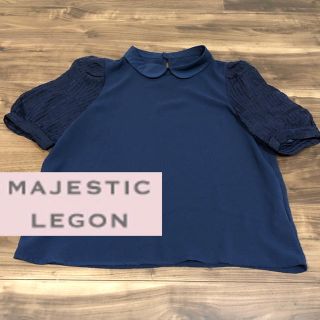 マジェスティックレゴン(MAJESTIC LEGON)のマジェスティックレゴン♡4部丈袖ストライプネイビーカットソー(カットソー(半袖/袖なし))