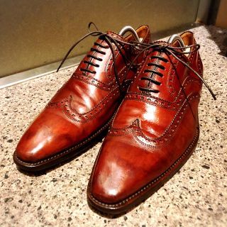 サントーニ(Santoni)のMAGNANNI マグナーニ ウィングチップ ブラウン 9.5表記 27.5㎝(ドレス/ビジネス)