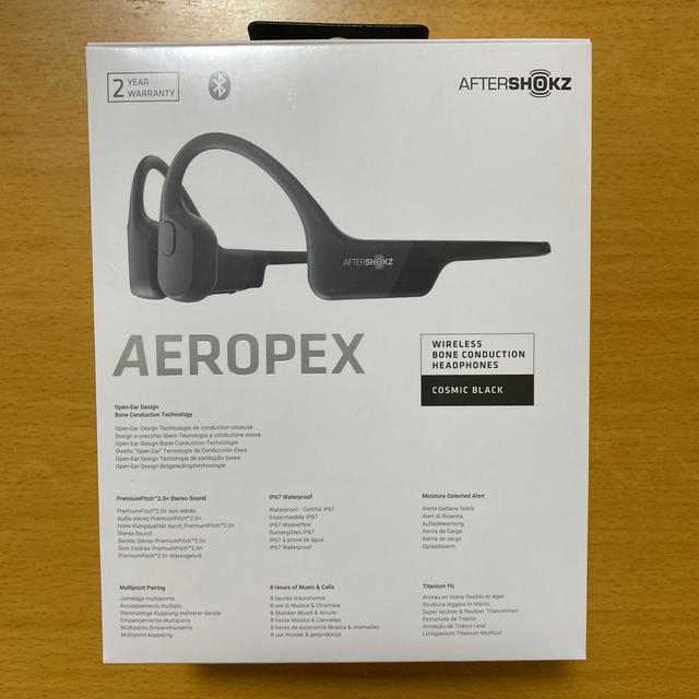 新品未開封！骨伝導ワイヤレスヘッドフォン  AfterShokz Aeropex スマホ/家電/カメラのオーディオ機器(ヘッドフォン/イヤフォン)の商品写真