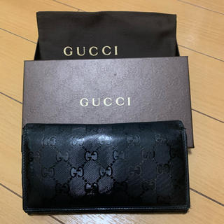 グッチ(Gucci)のGUCCI 長財布 黒色エナメル(長財布)
