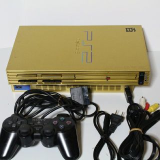 プレイステーション2(PlayStation2)の「良品」PS2 本体 百式ゴールド SCPH55000(家庭用ゲーム機本体)