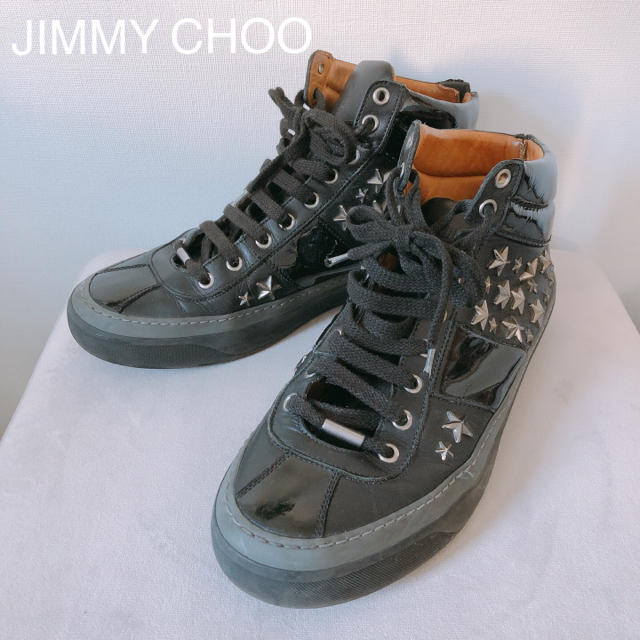 JIMMY CHOO(ジミーチュウ)のBeru様専用　ハイカットスタッズパテントスニーカー メンズの靴/シューズ(スニーカー)の商品写真