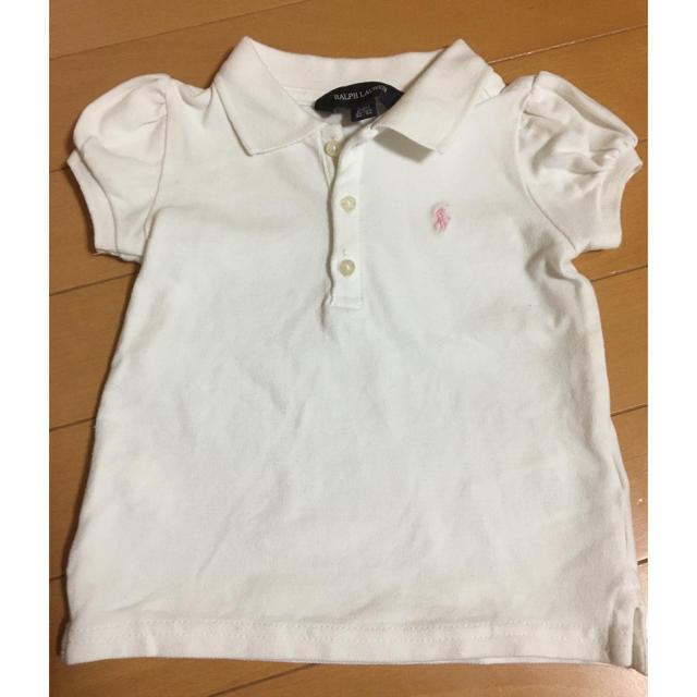 POLO RALPH LAUREN(ポロラルフローレン)のラルフローレン　キッズ90ポロシャツ白　中古品　【お値下げ】 キッズ/ベビー/マタニティのキッズ服女の子用(90cm~)(Tシャツ/カットソー)の商品写真