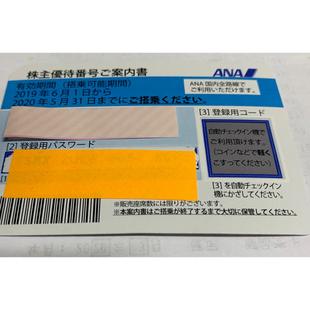 【番号通知1000円】ANA株主優待券 チケットの優待券/割引券(その他)の商品写真