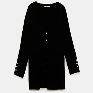 ザラ(ZARA)のザラ 黒カーディガン Mサイズ(カーディガン)