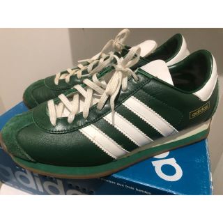 アディダス(adidas)の98 日本製 adidas カントリー 緑×白 24.5センチ 美品 カンガルー(スニーカー)