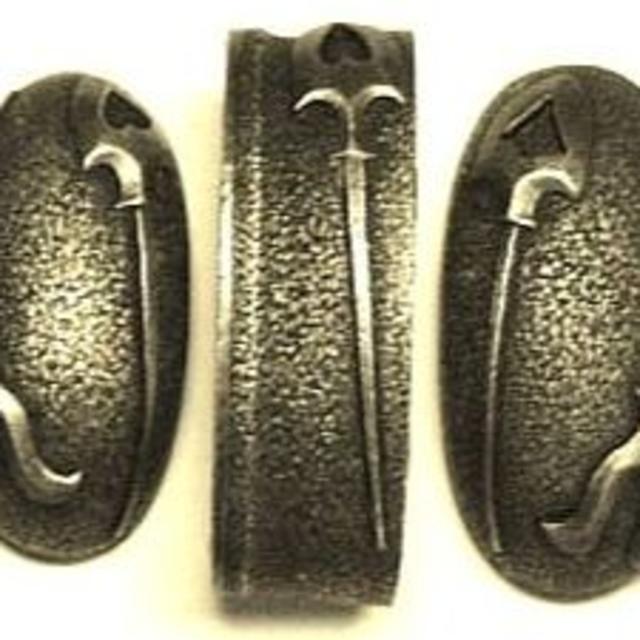 縁頭鐺3点セット 鏃図(40mm) nky-15 縁頭鐺3点セット 鏃図(40mm) nky-15