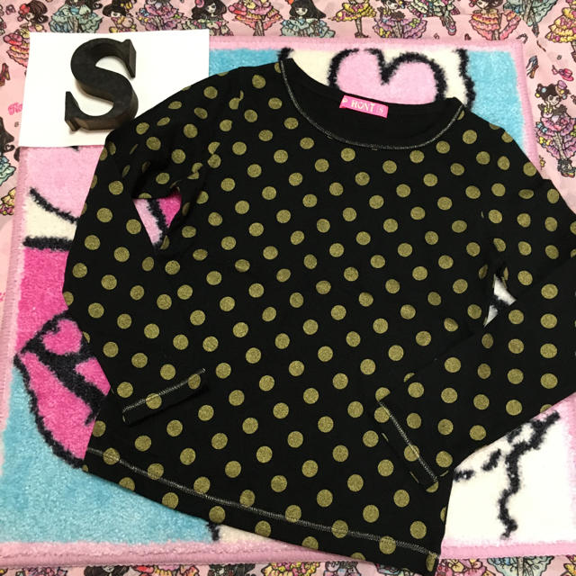 RONI(ロニィ)の新品★サンプルRONI★ゴールドドットTシャツ★S キッズ/ベビー/マタニティのキッズ服女の子用(90cm~)(Tシャツ/カットソー)の商品写真