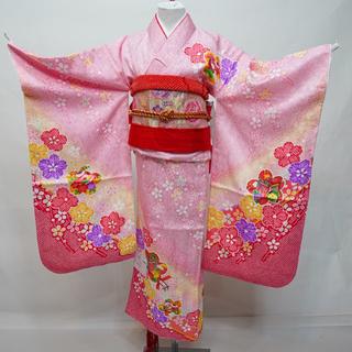 七五三 七歳 女児 正絹 着物 フルセット 染加工日本 NO33061(和服/着物)