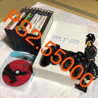 プレイステーション2(PlayStation2)のps2 55000GT(2ソフト10枚、1ソフト12枚)すぐ遊べるセット、白(家庭用ゲーム機本体)