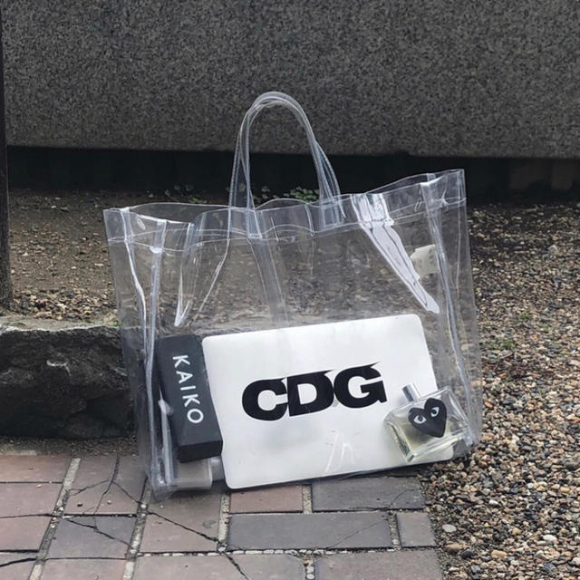 トートバッグ専用 COMME des GARÇONS CDGロゴ PVCクリアトートバッグ