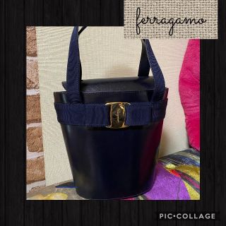 フェラガモ(Ferragamo)の正規品★美品。ferragamoフェラガモ。ヴァラミニハンドバッグ。(ハンドバッグ)