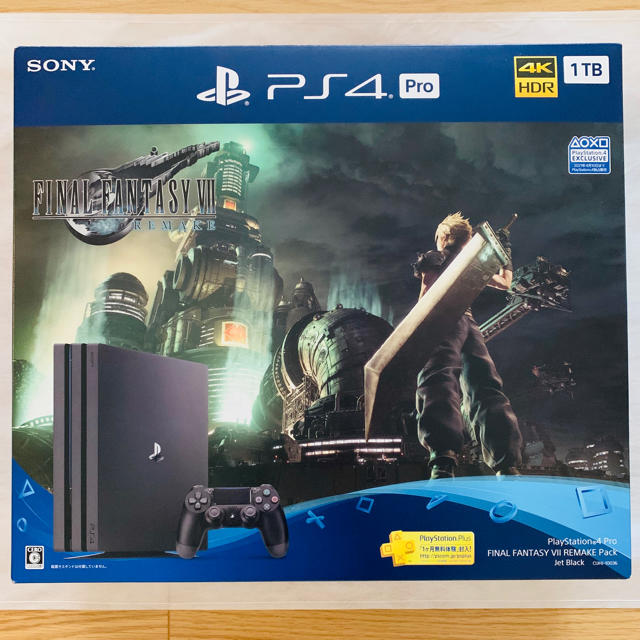 PlayStation4(プレイステーション4)のPS4 Pro FF7 リメイク 同梱版 1TB エンタメ/ホビーのゲームソフト/ゲーム機本体(家庭用ゲーム機本体)の商品写真