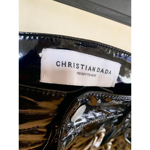 CHRISTIAN DADA エナメルジップバイカーパンツ-eastgate.mk