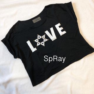 スプレイ(SpRay)のショートTシャツ⭐︎スプレイ⭐︎ビジュー付き(Tシャツ(半袖/袖なし))