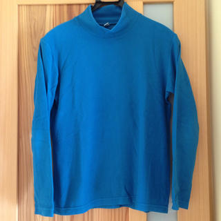 ユニクロ(UNIQLO)のブルーのヒートテックフリース(Tシャツ/カットソー(七分/長袖))