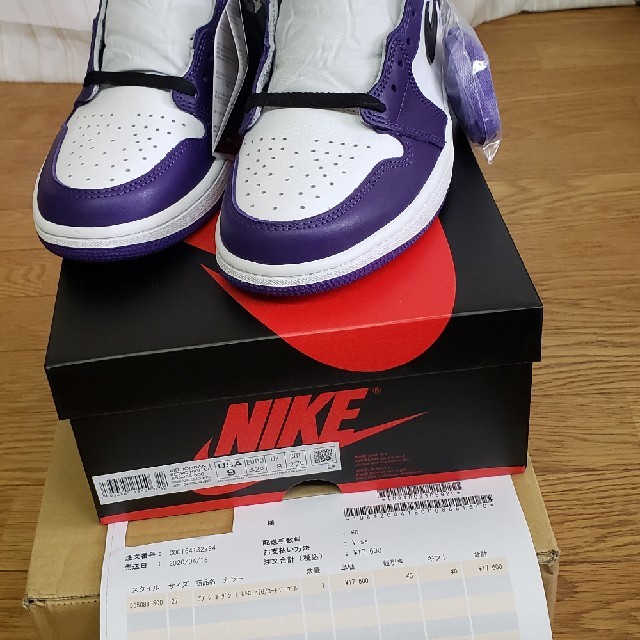 NIKE(ナイキ)のにゃろめ様専用　NIKE AIR JORDAN 1 COURT PURPLE メンズの靴/シューズ(スニーカー)の商品写真