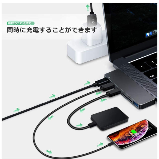 Mac  USB-typeC HUB スマホ/家電/カメラのPC/タブレット(PC周辺機器)の商品写真