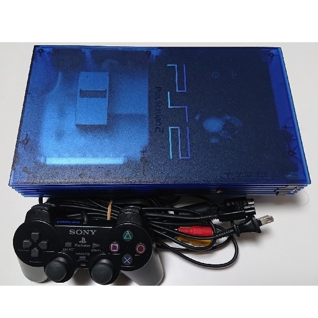 PlayStation2(プレイステーション2)のplay station 2 PS2  オーシャンブルー エンタメ/ホビーのゲームソフト/ゲーム機本体(家庭用ゲーム機本体)の商品写真