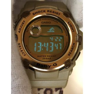 ベビージー(Baby-G)のbaby-G-SHOCK/BG-3000V/レオパード/ヒョウ柄/ゴールド/良品(腕時計)