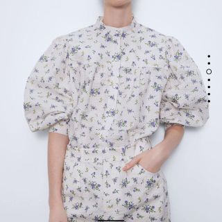 ザラ(ZARA)の※さくらんぼ様専用※【美品】 ZARA 小花柄コットンブラウスXS(シャツ/ブラウス(長袖/七分))