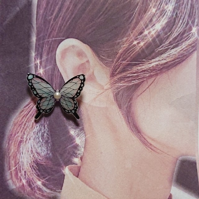 鬼滅の刃　胡蝶しのぶイメージ ハンドメイドのアクセサリー(ヘアアクセサリー)の商品写真