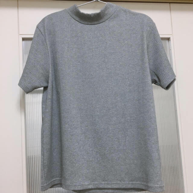 PUNYUS(プニュズ)のPUNYUS(プニュズ) ラメハイネックTシャツ　シルバー　サイズ3 レディースのトップス(Tシャツ(半袖/袖なし))の商品写真