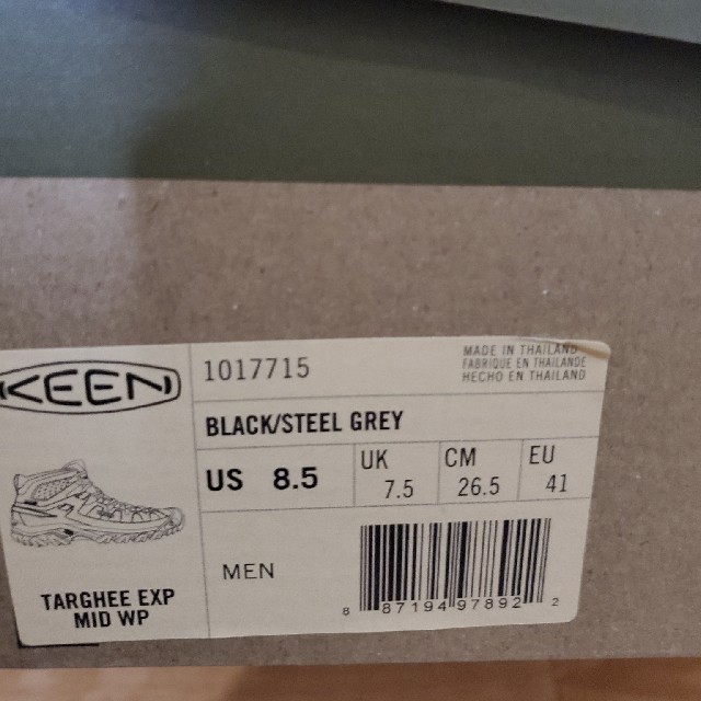 KEEN(キーン)のKEEN TARGHEE EXP MID BLACK 26.5 メンズの靴/シューズ(スニーカー)の商品写真