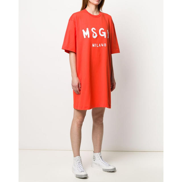 XSバストMSGM オーバーサイズTシャツワンピース