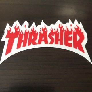 スラッシャー(THRASHER)の【縦4.7cm横8.2cm】THRASHER ファイアーロゴステッカー(スケートボード)