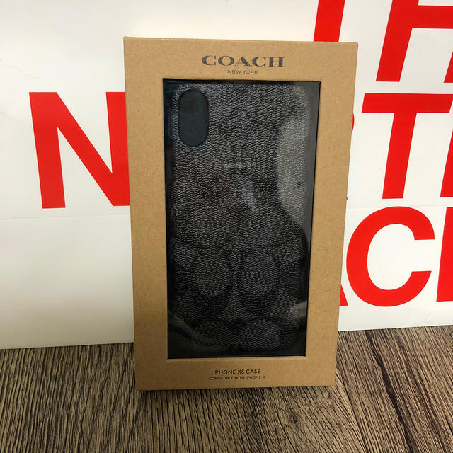 黒グレーXS 新品 コーチ シグネチャー iPhoneケース カバー