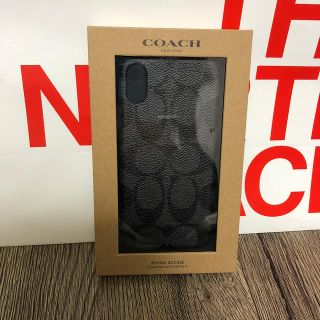 コーチ(COACH)の黒グレーXS 新品 コーチ シグネチャー iPhoneケース カバー(iPhoneケース)